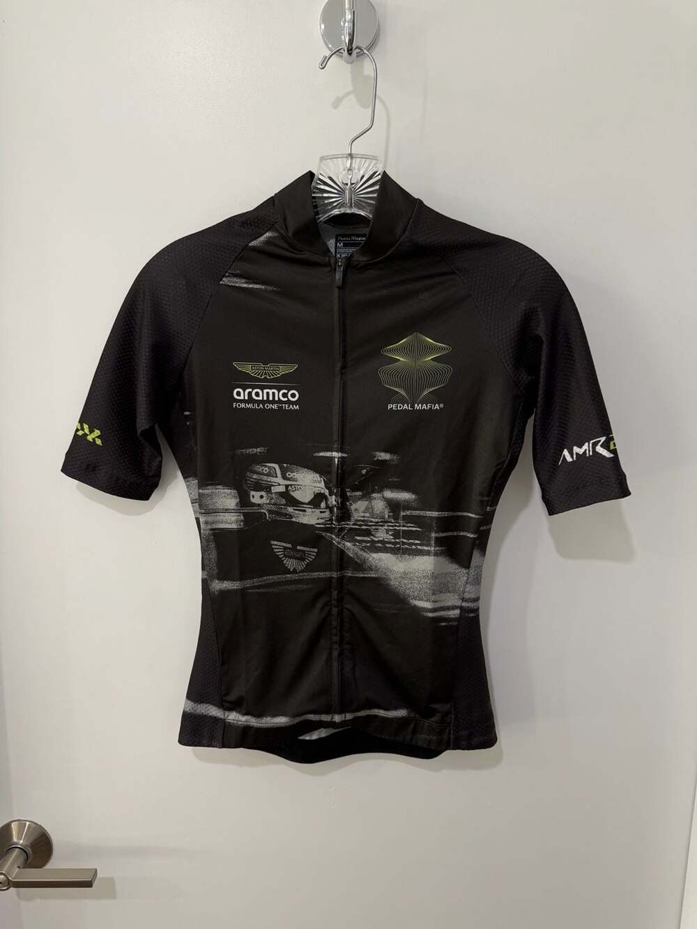 Pedal Mafia Aston Martin Aramco F1 Team Core Cycling Jersey Black Size M